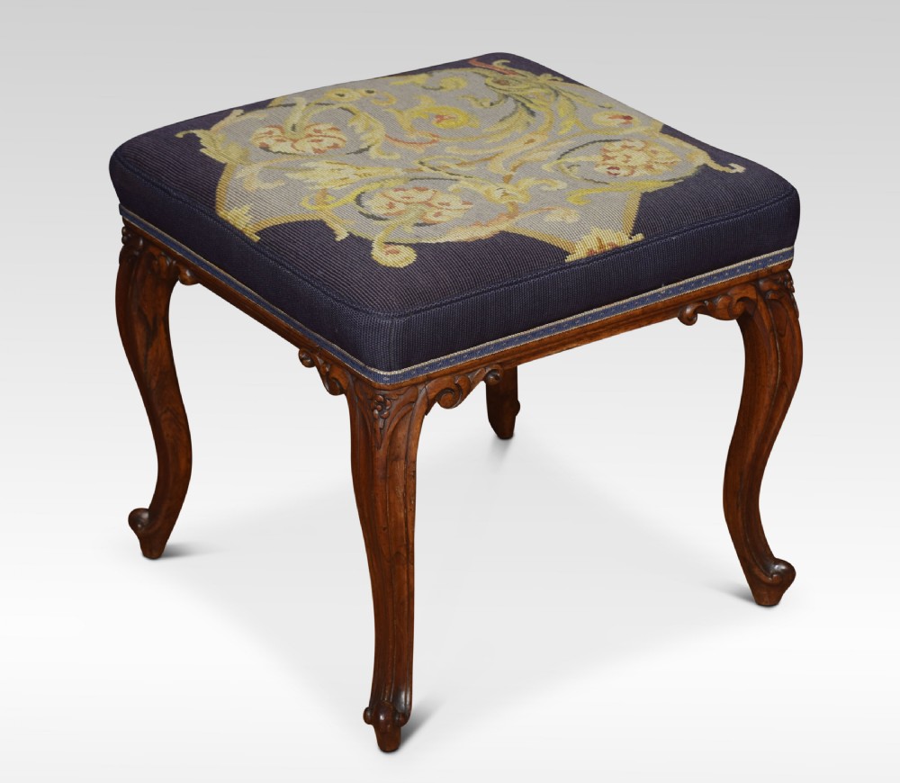 Rosewood needlepoint stool
