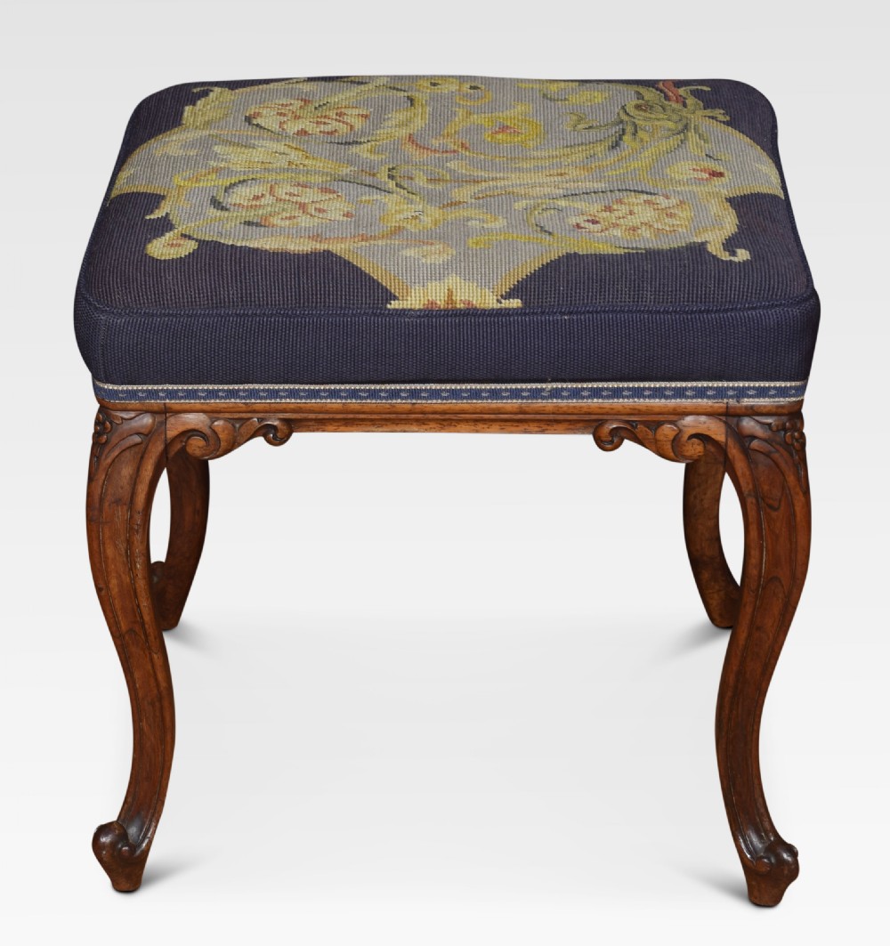 Rosewood needlepoint stool View IV