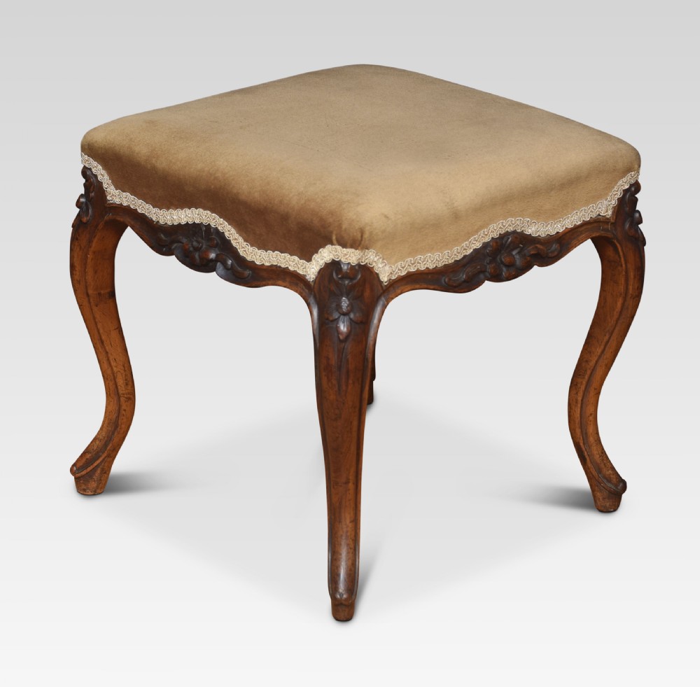 19th century walnut stool View III