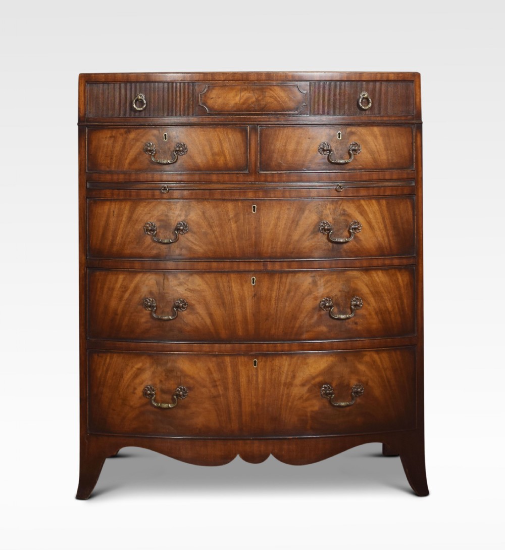 Regency style mahogany bow fronted chest of drawers
