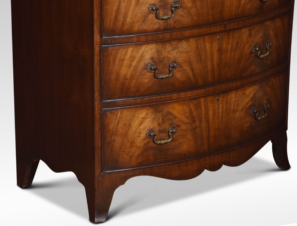 Regency style mahogany bow fronted chest of drawers View V