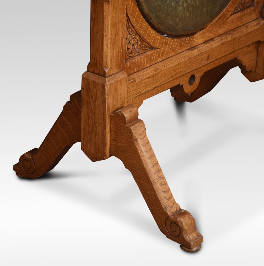 Gothic revival oak framed dinner gong View III