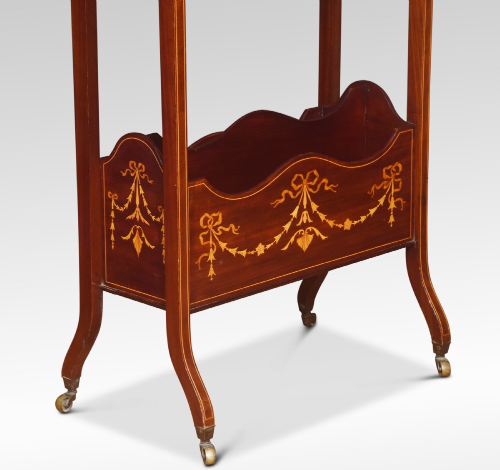 Regency style mahogany inlaid book trough View III
