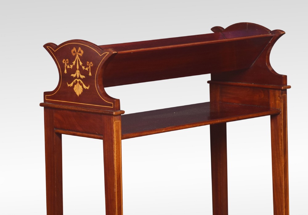 Regency style mahogany inlaid book trough View IV