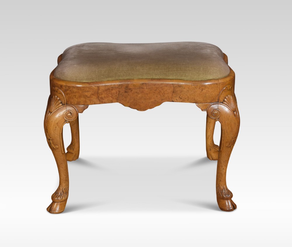 George II style walnut stool View III