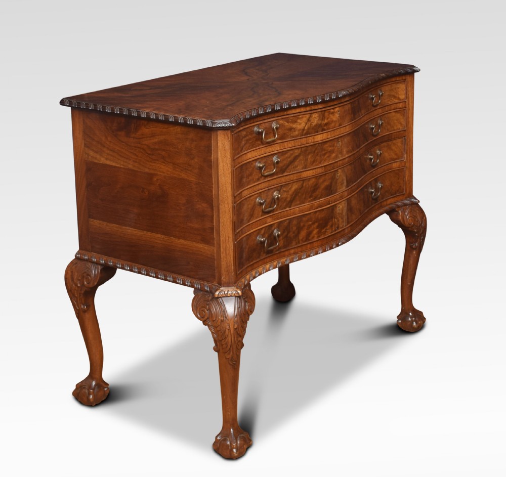 Walnut serpentine fronted canteen of cutlery View II