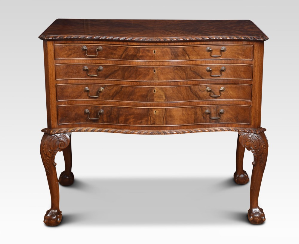 Walnut serpentine fronted canteen of cutlery View III