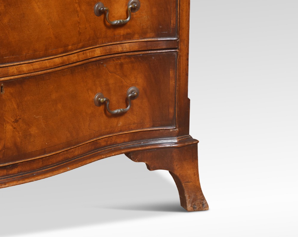  Mahogany serpentine fronted chest of drawers View III
