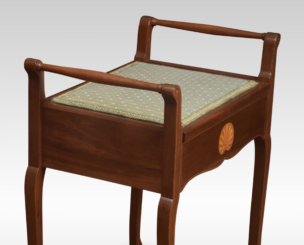Mahogany inlaid stool View II