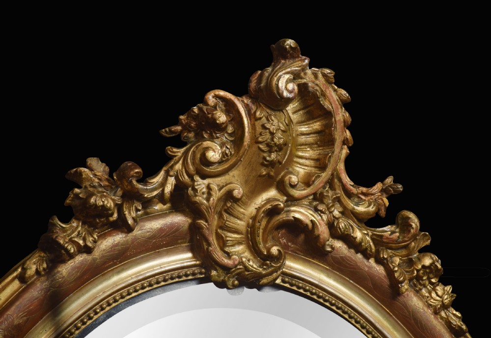Large Louis XVI style giltwood wall mirror View IV