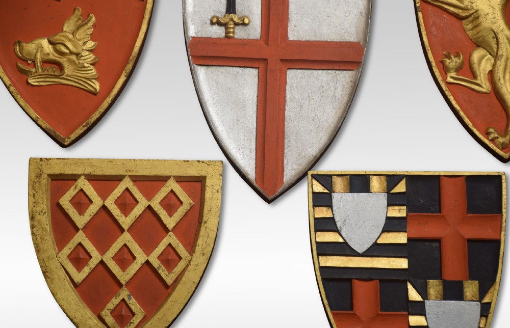 Five carved armorial plaques View IV