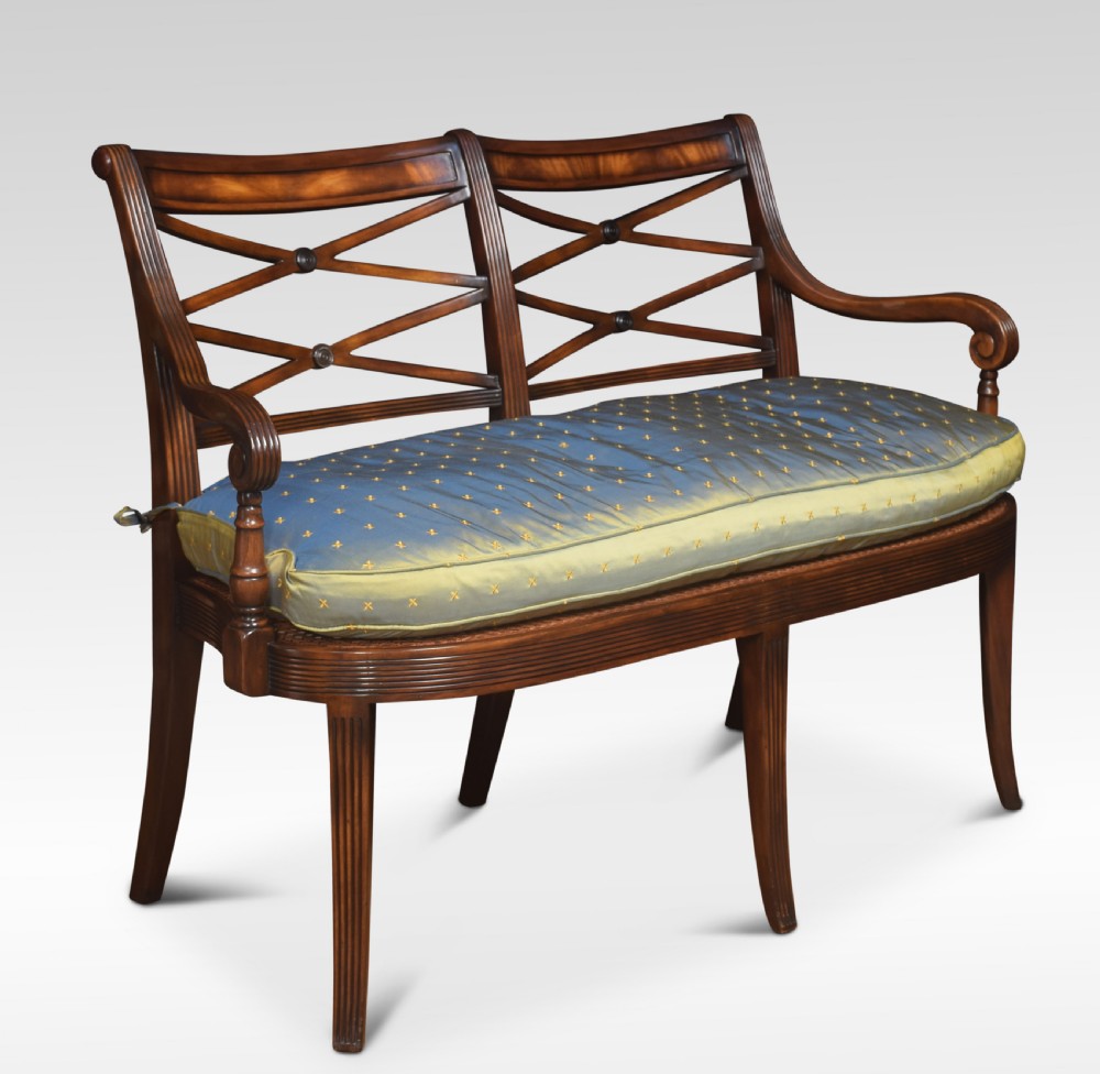 Regency style mahogany settee View II