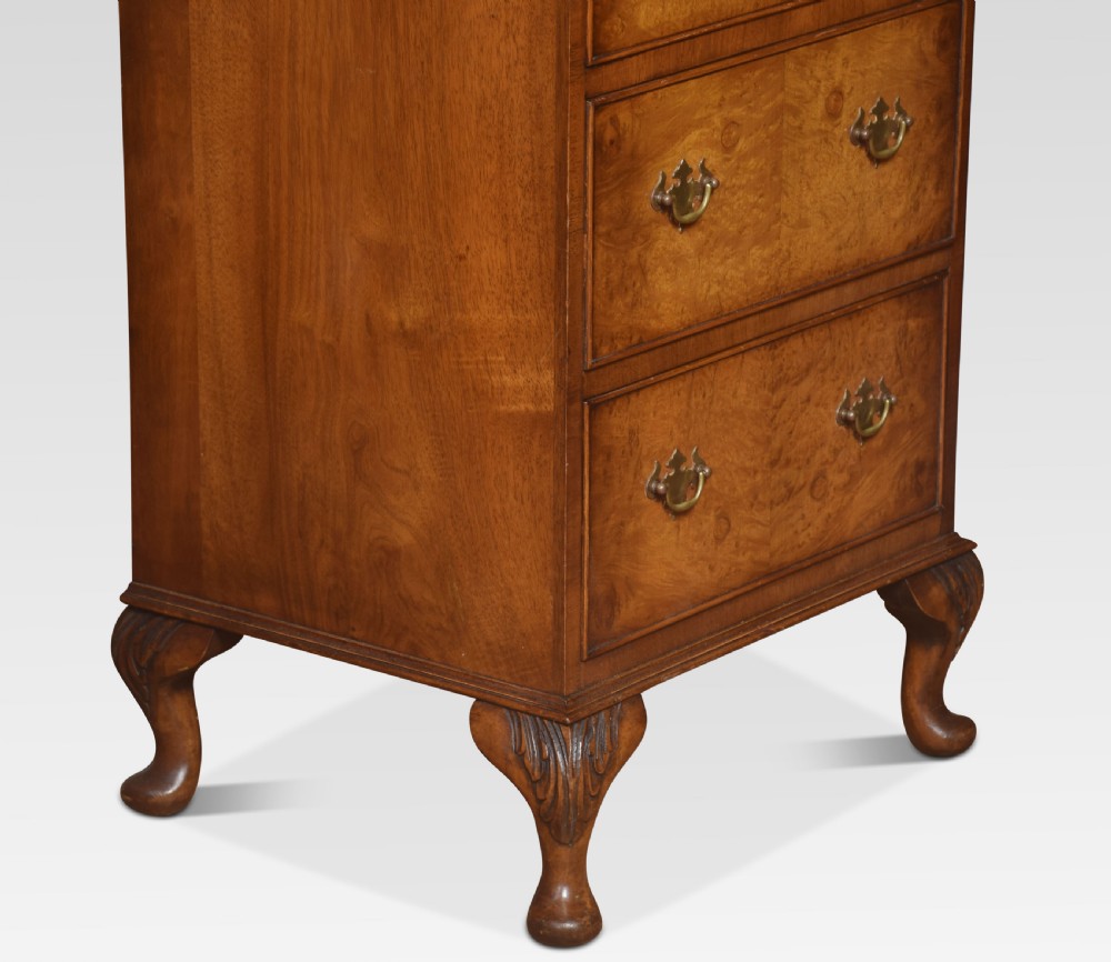 Walnut tall chest of drawers View IV
