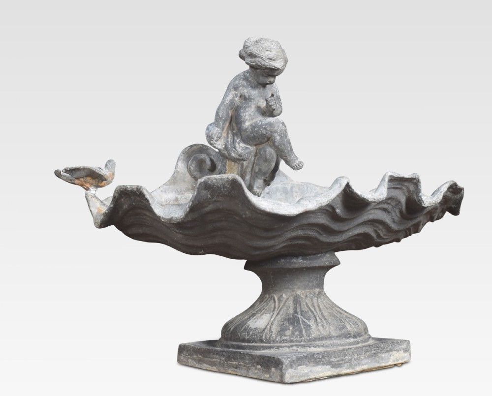 19th Century lead garden birdbath