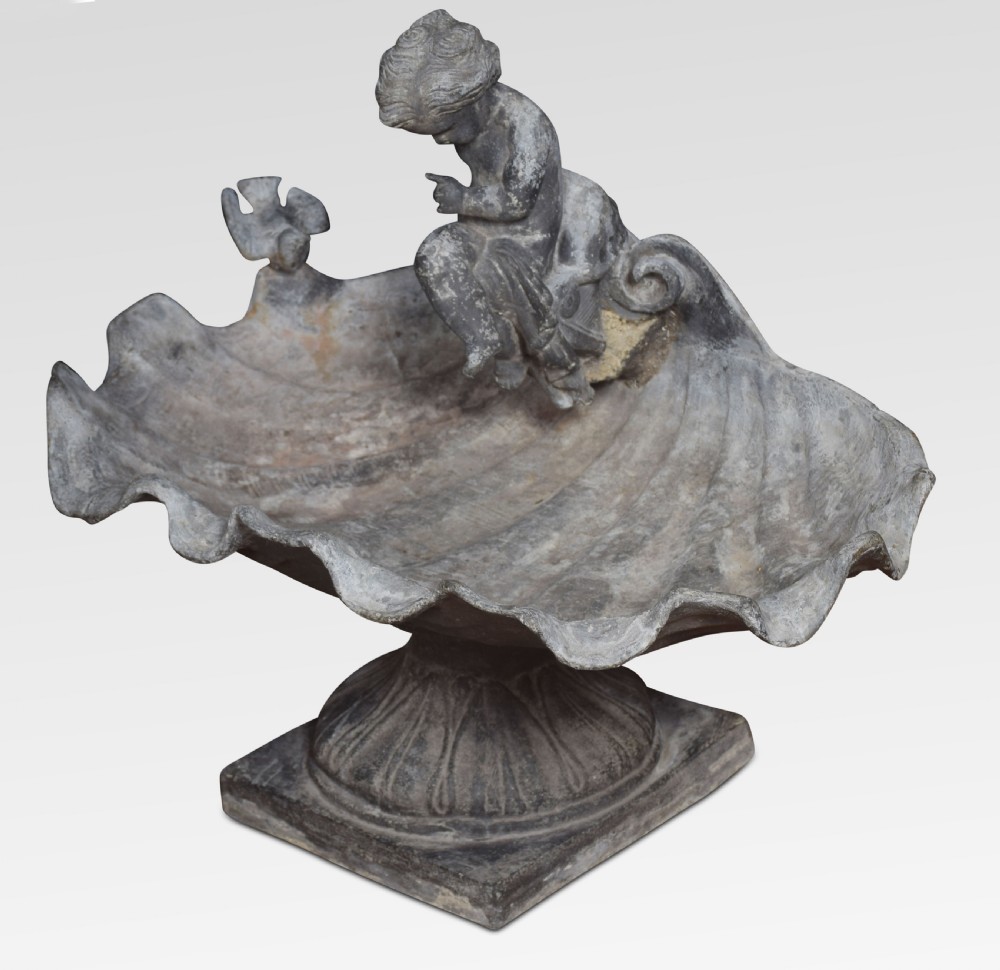 19th Century lead garden birdbath View IV
