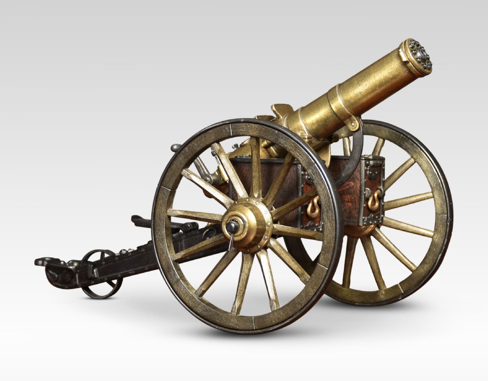 Desktop model of a Gatling field gun View II