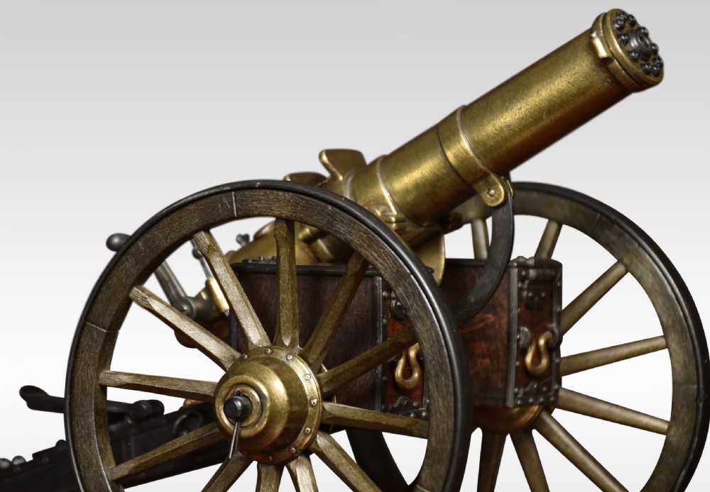 Desktop model of a Gatling field gun View IV