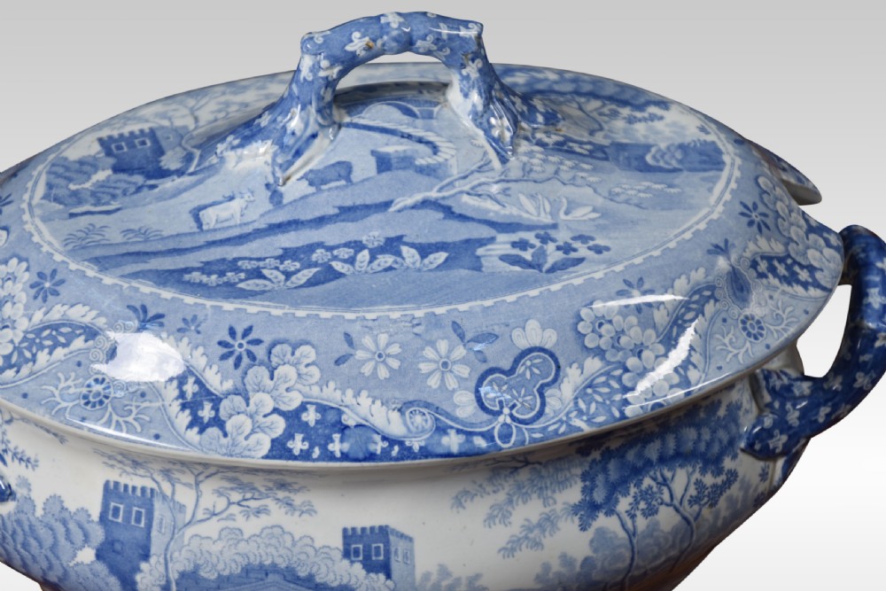 Spode blue and white Tureen View III