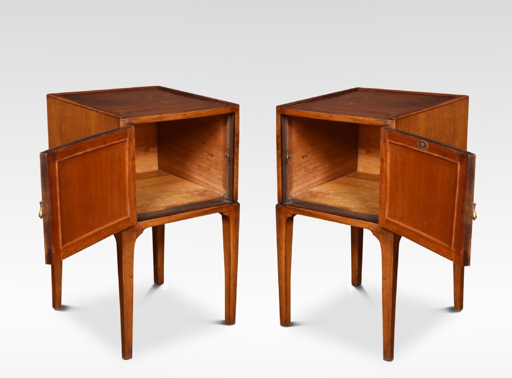Pair of mahogany bedside cupboards by Maple and Co View V