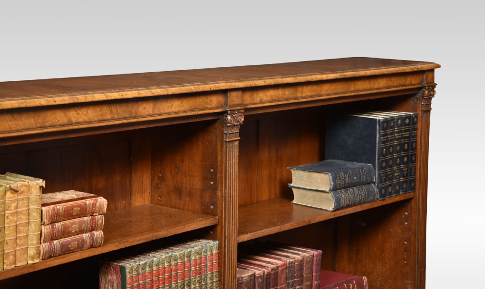 Large walnut dwarf open bookcase View VI