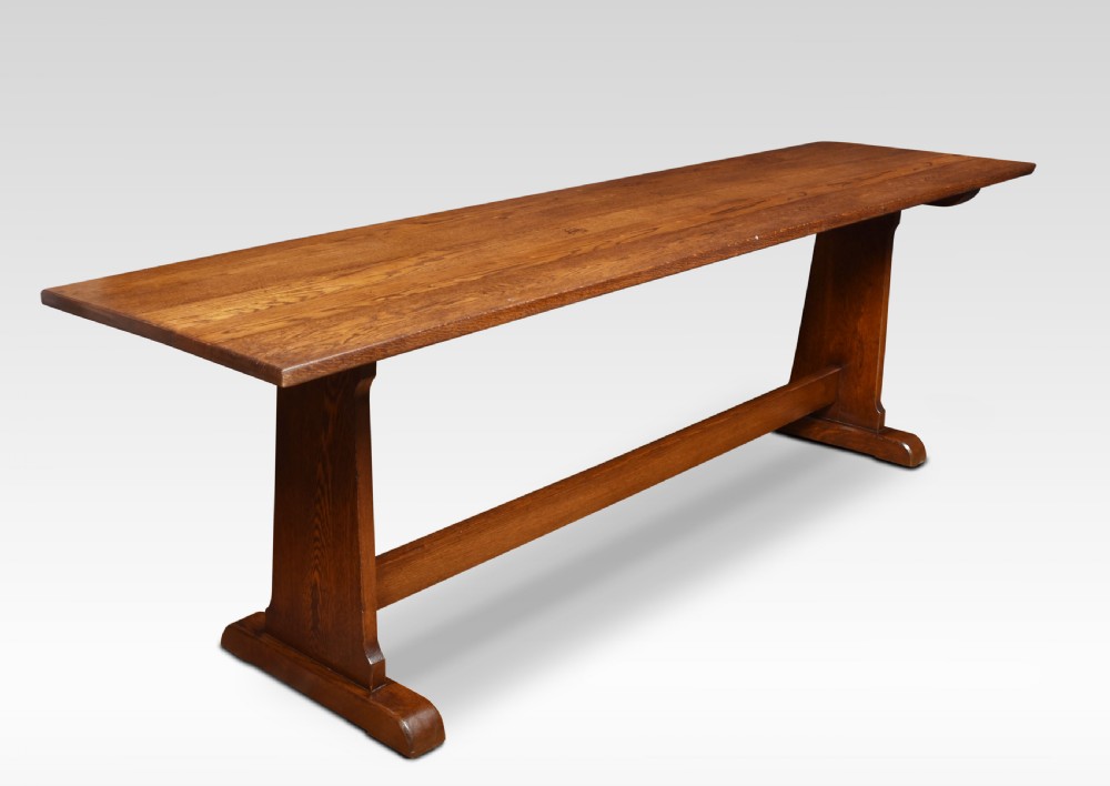 Large oak plank top refectory table