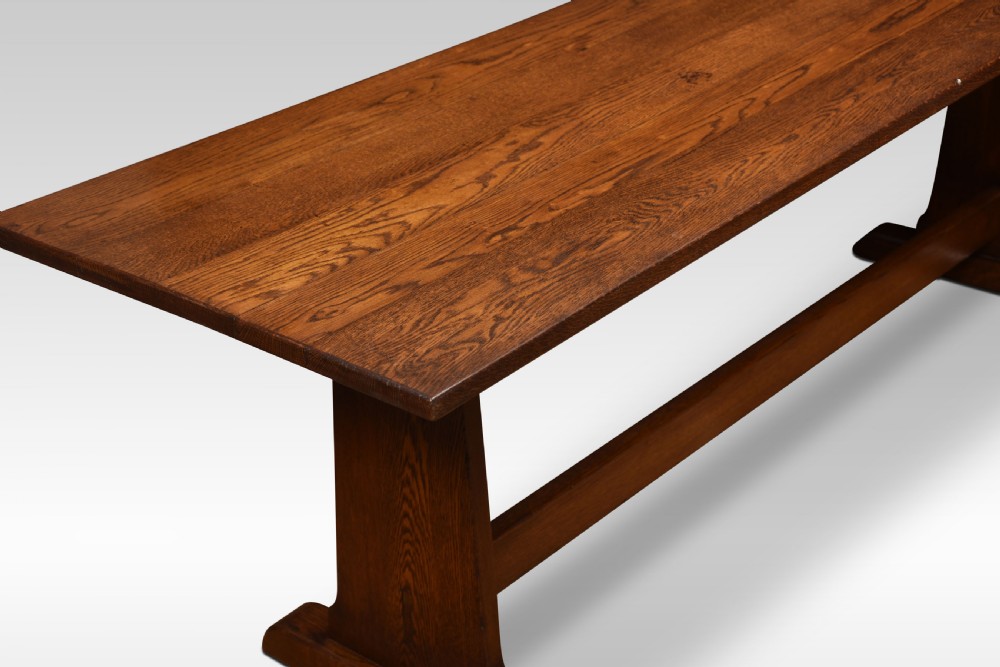 Large oak plank top refectory table View III