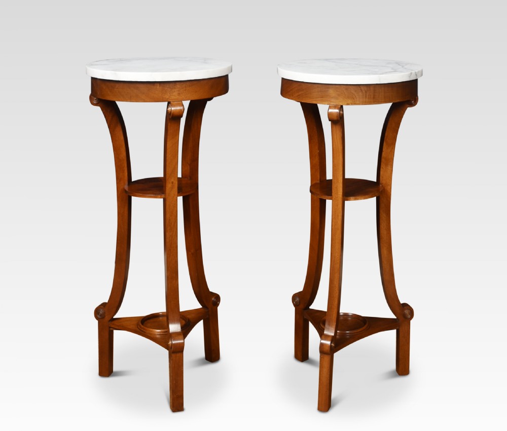 Pair of mahogany pedestals