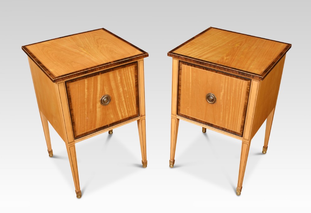 Pair of satinwood bedside cabinets View II