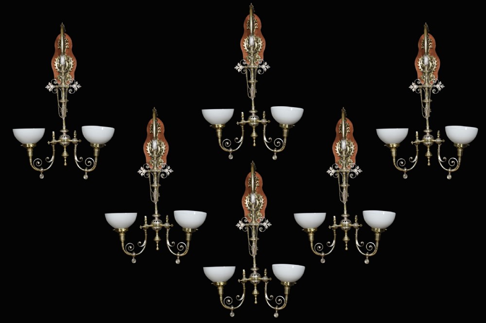 Very large set of six wall lights