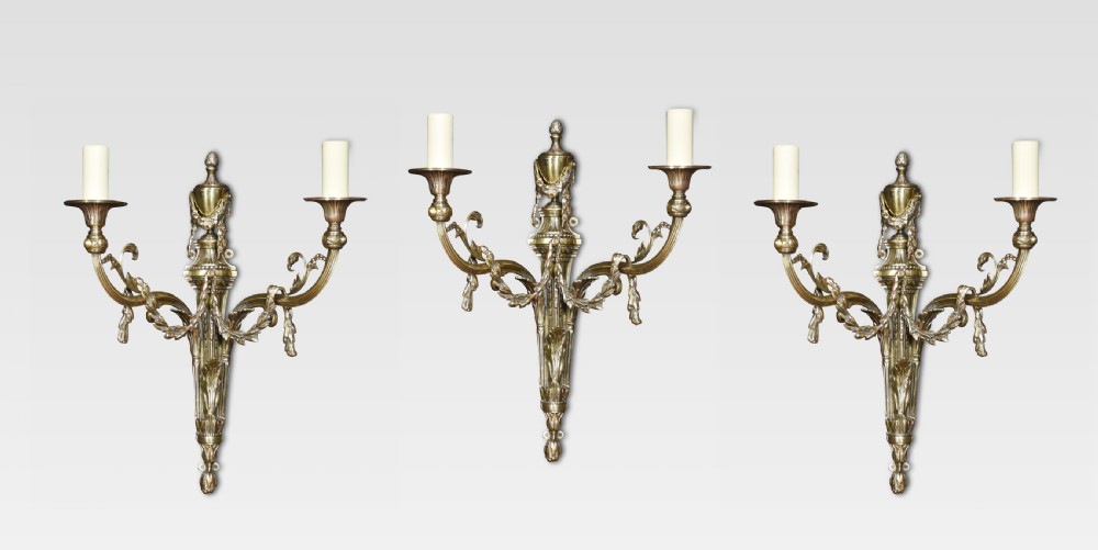 Three ormolu Two-Branch Wall lights