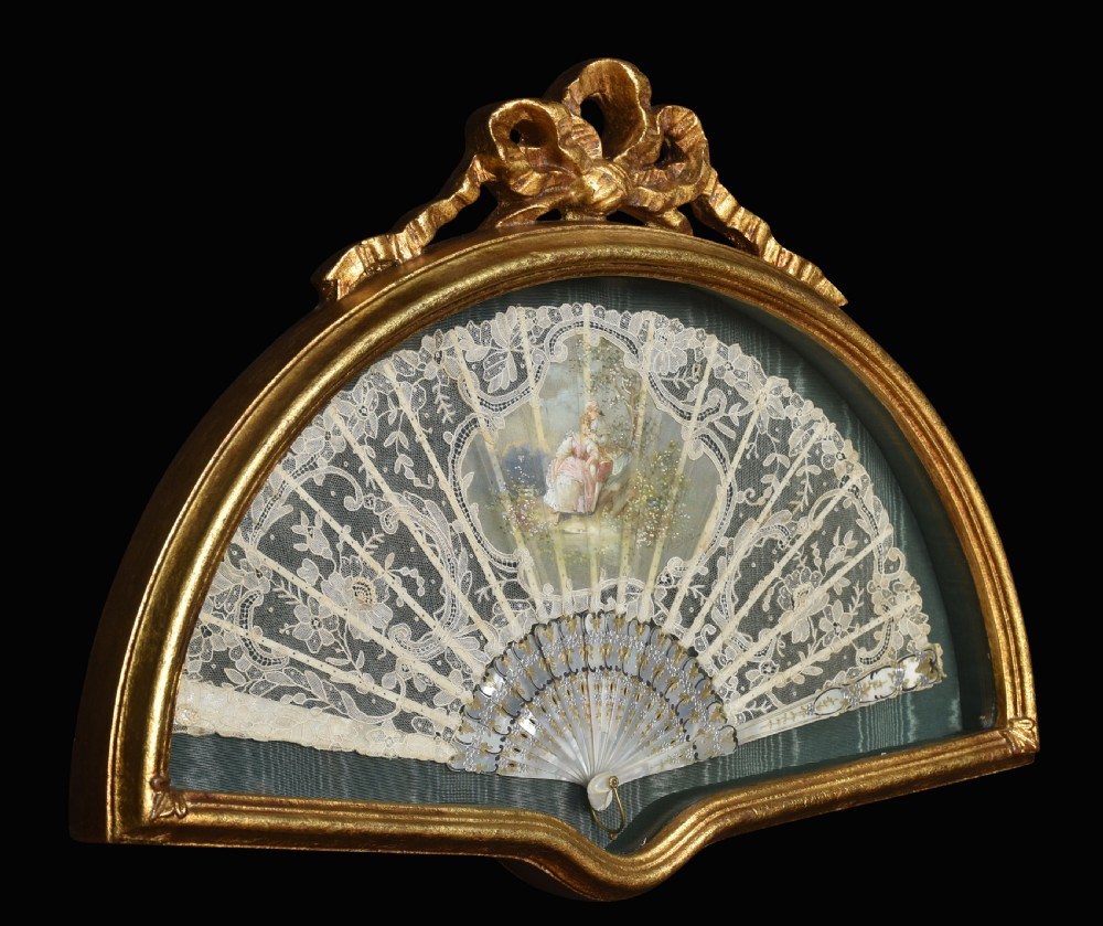 19th century mother of pearl lace fan View II