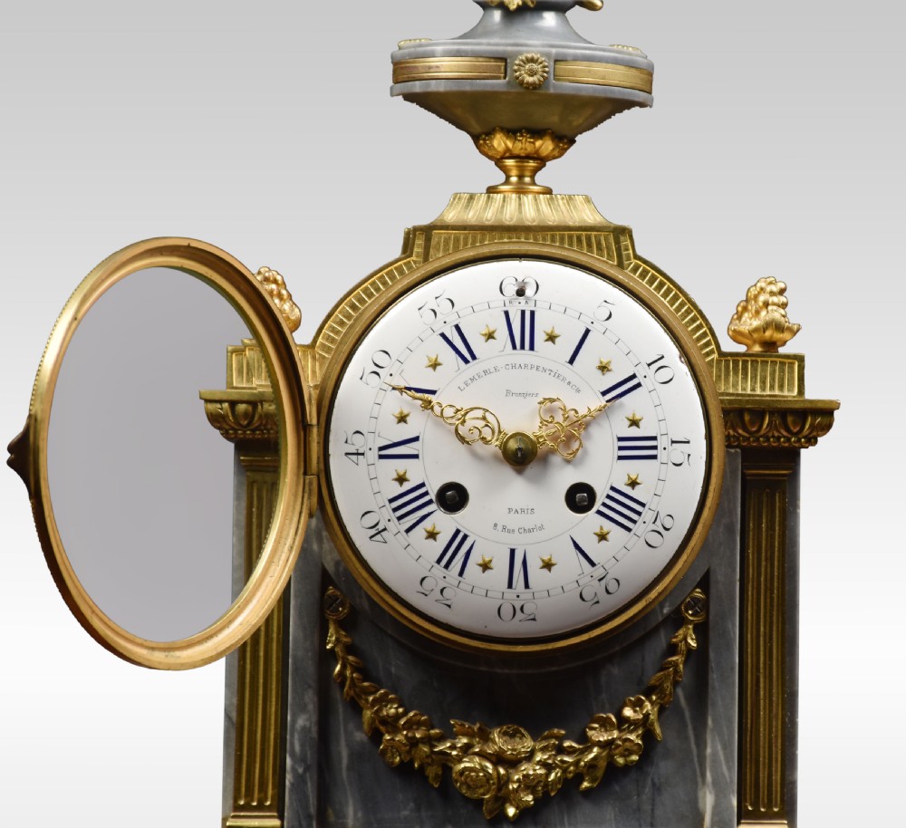 French Three-Piece Clock set Lemerle-Charpentier and Cie Paris View III