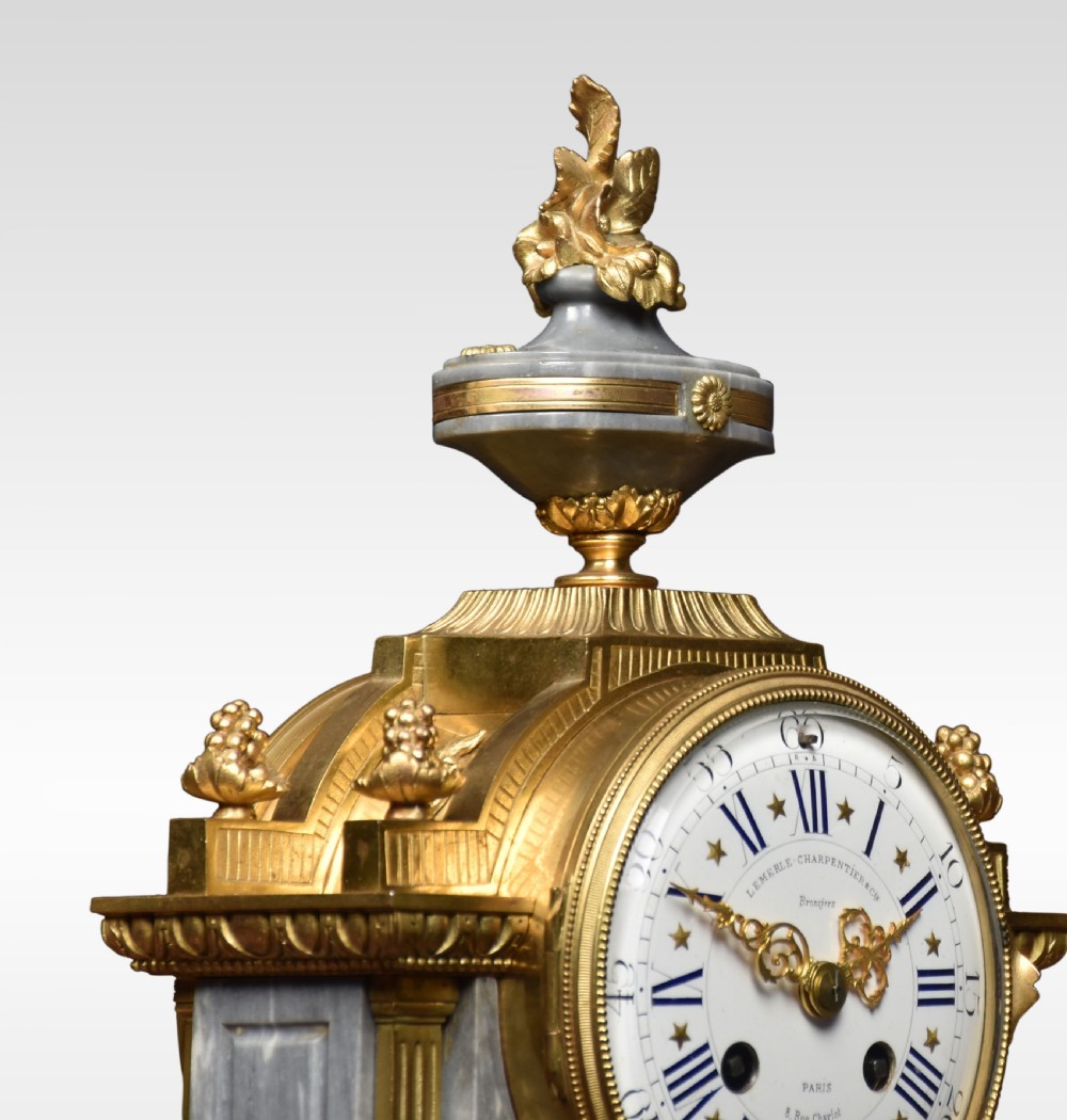 French Three-Piece Clock set Lemerle-Charpentier and Cie Paris View V