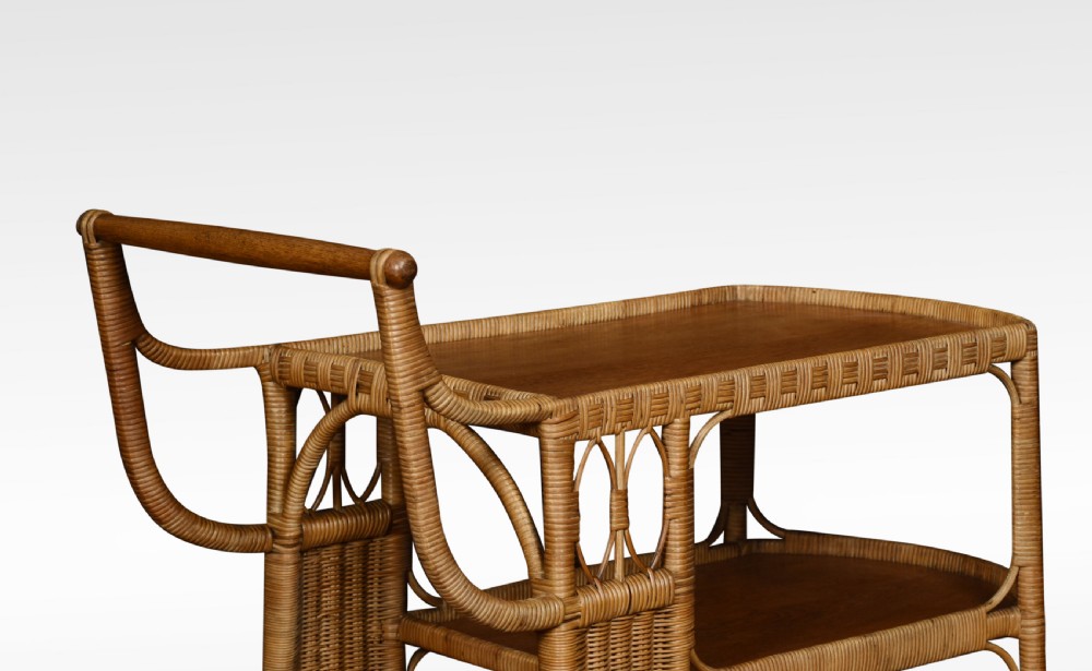 Rattan Cane and Bamboo Drinks Cart View II