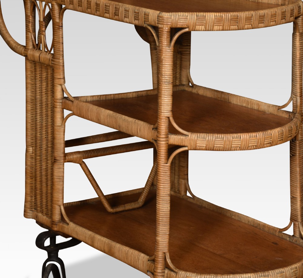 Rattan Cane and Bamboo Drinks Cart View III