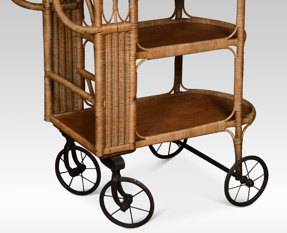 Rattan Cane and Bamboo Drinks Cart View VII