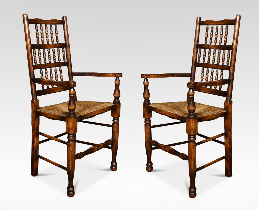 Set of eight ash spindle back chairs View II