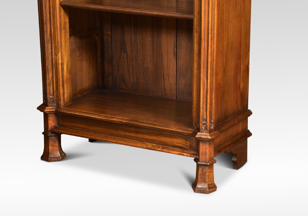Gothic revival oak open bookcase View VI