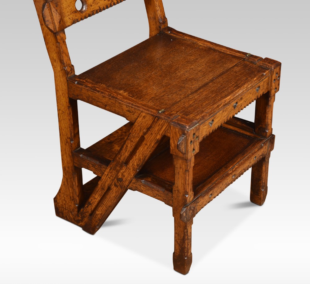Gothic revival oak metamorphic chair View VI