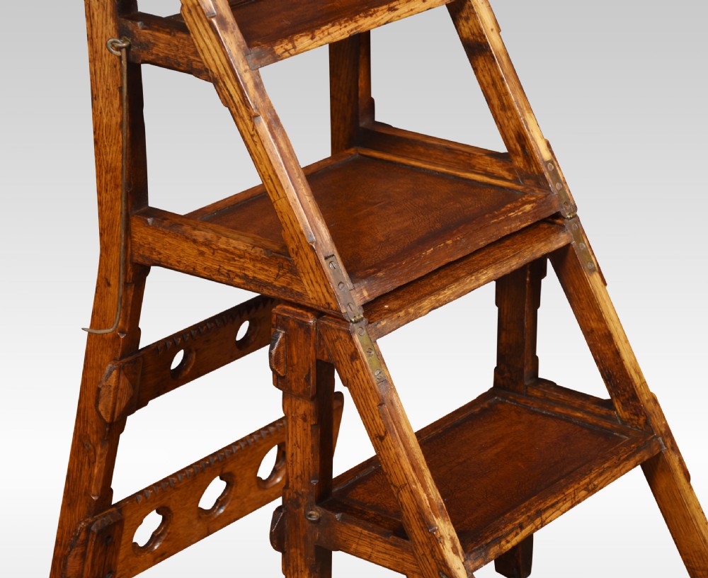 Gothic revival oak metamorphic chair View VIII