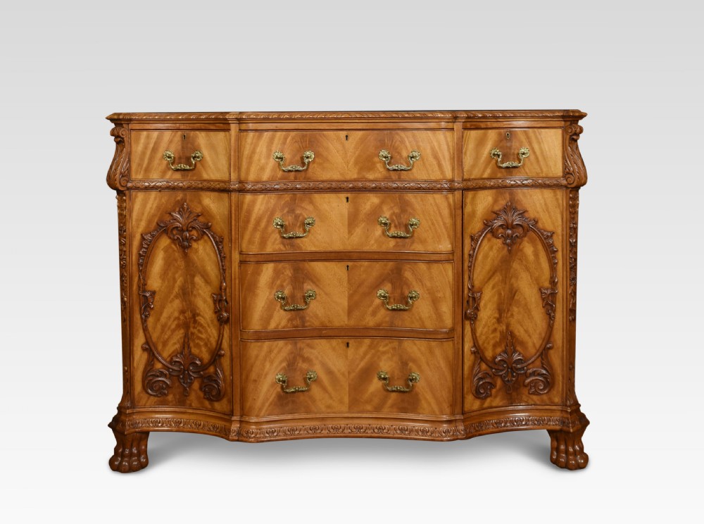 George III style serpentine fronted sideboard