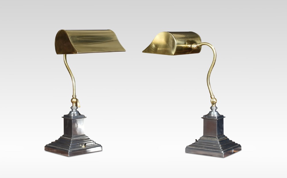Pair of adjustable Bankers desk lamps View VI