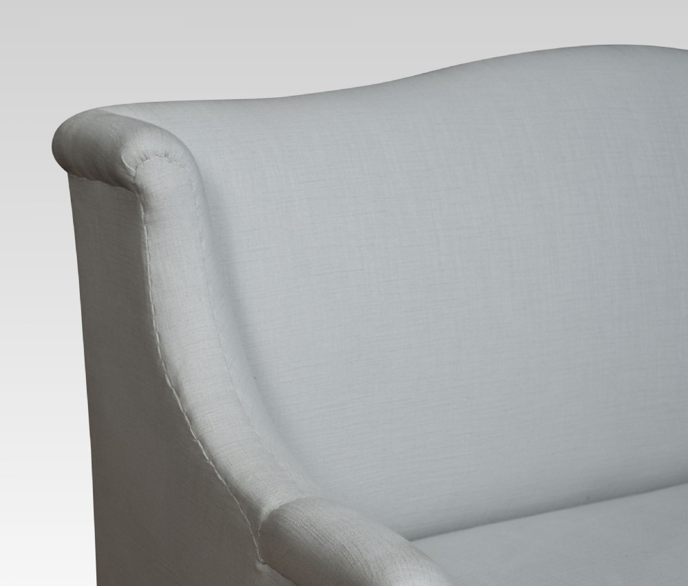 Sheraton revival mahogany inlaid settee View III