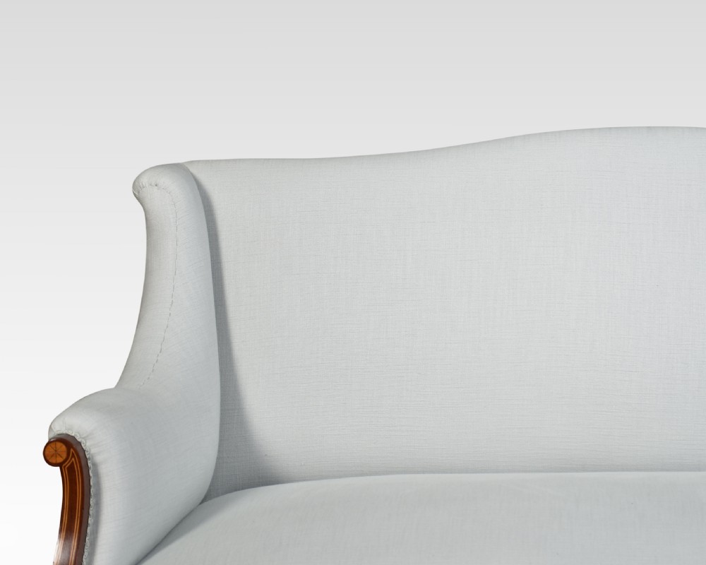 Sheraton revival mahogany inlaid settee View IV