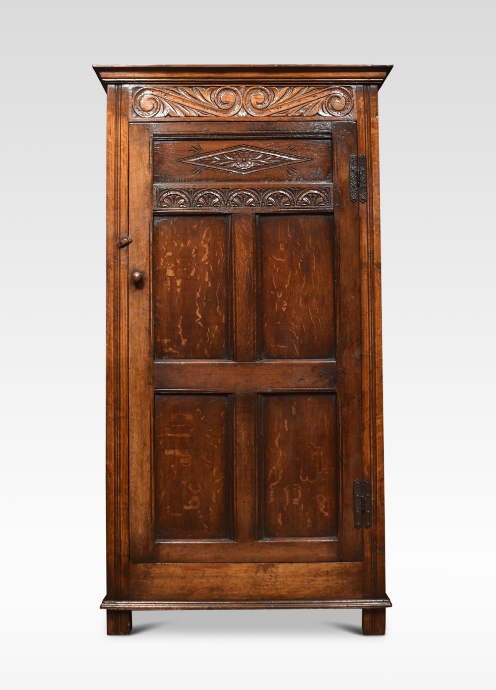 Carved oak hall robe