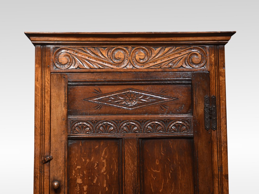 Carved oak hall robe View V