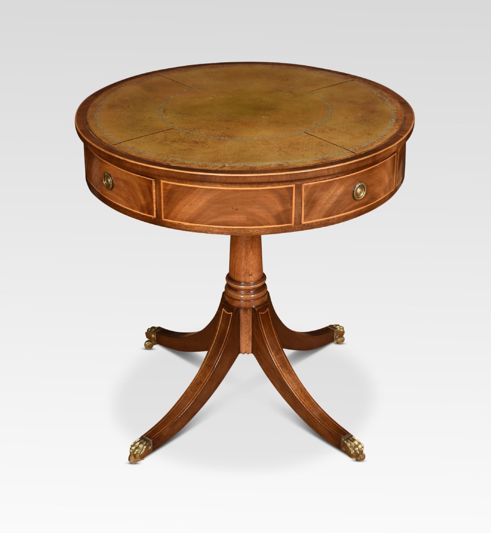 Mahogany inlaid drum table