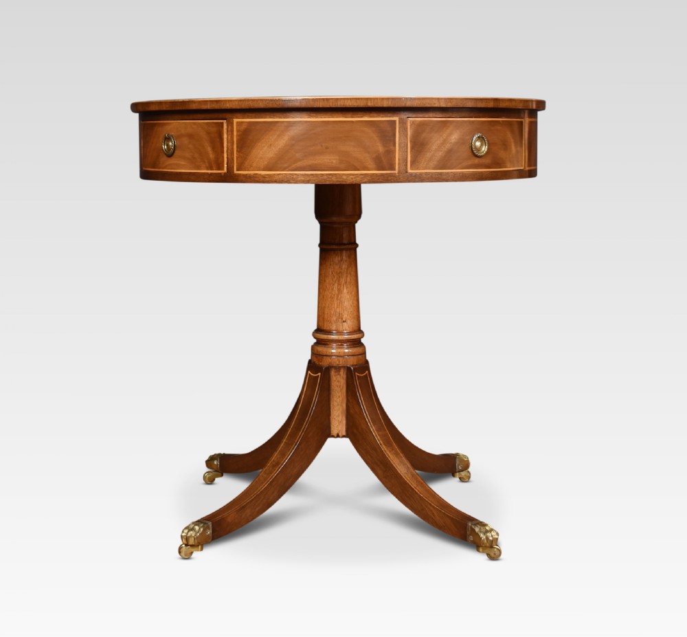 Mahogany inlaid drum table View II