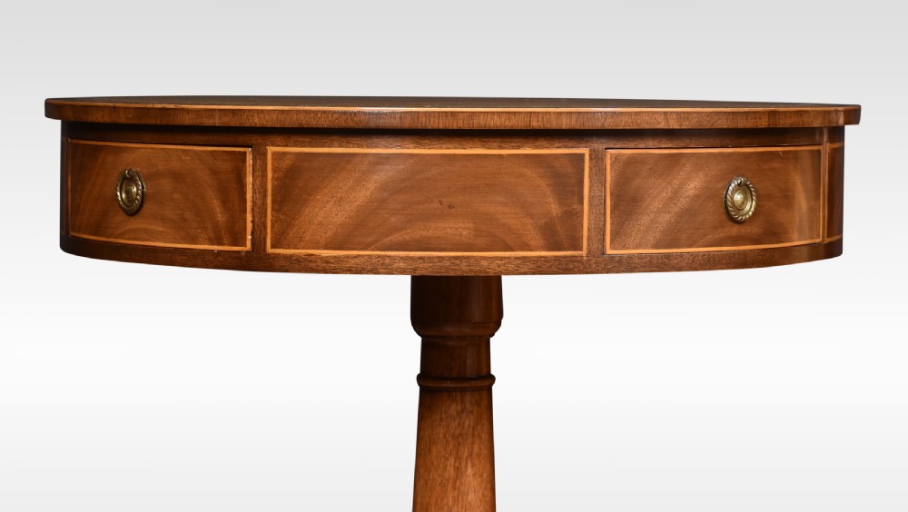 Mahogany inlaid drum table View IV