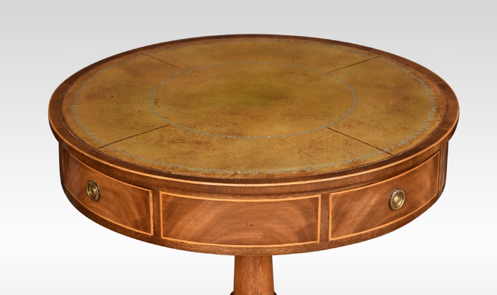 Mahogany inlaid drum table View V